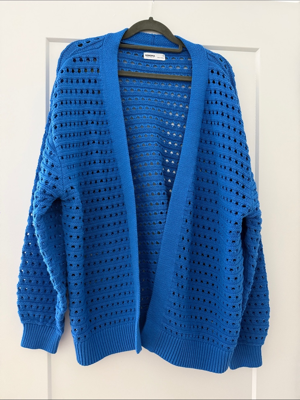 Sonoma Open-Knit Royal Blue Cardigan